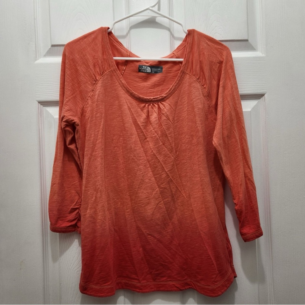 North Face Women's Orange Long Sleeve Tee